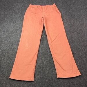 Gloria Vanderbilt Amanda Pants Womens 4 Short Coral Orange Straight Leg Stretch